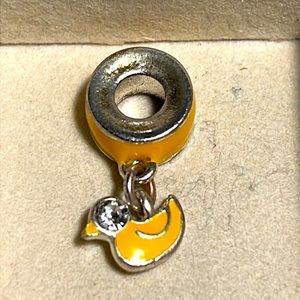 Brighton baby yellow rubber ducky enamel silver charm bracelet necklace dangle